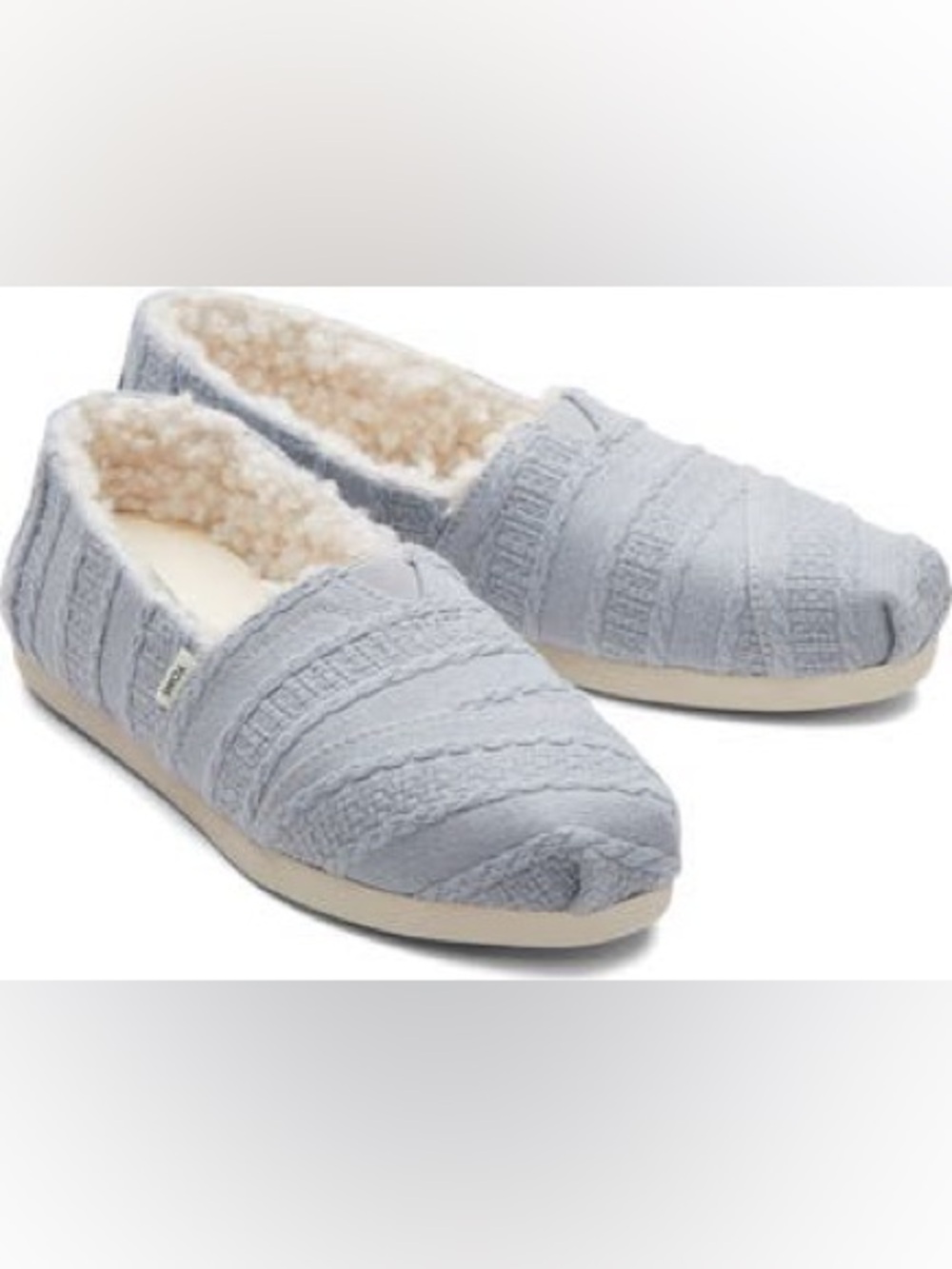 TOMS Faux Shearling Alpargata Slip-On Shoes 9.5